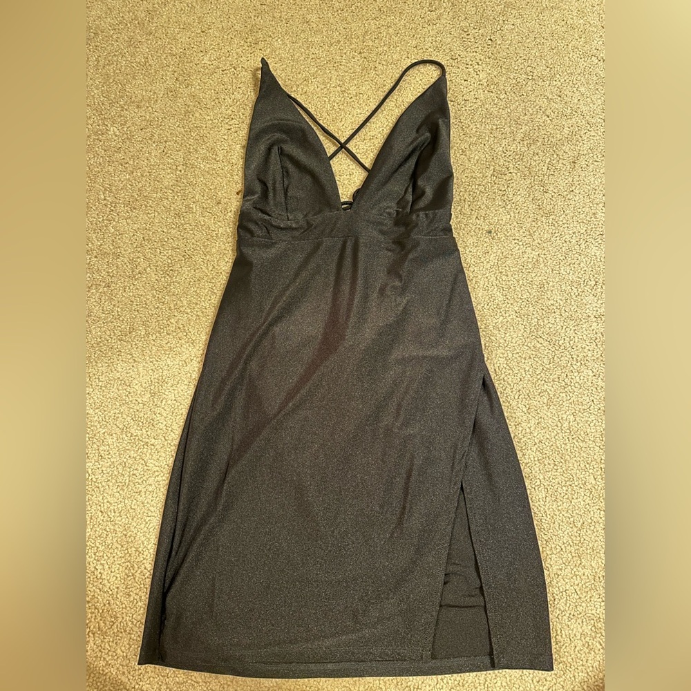 Mini black evening dress